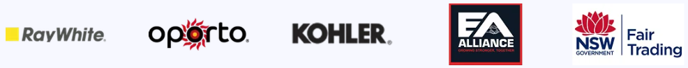 Clients including Ray White, Oporto, Kohler, EA Alliance and NSW Fair Trading